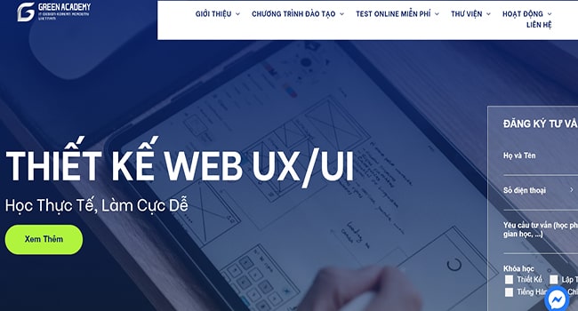 Khóa học thiết kế website tại Green Academy